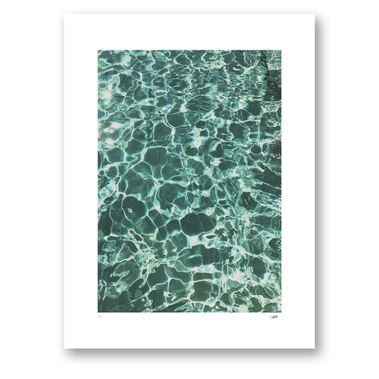 Pool Reflections, solljus som glittrar i turkost poolvatten. Utan ram.