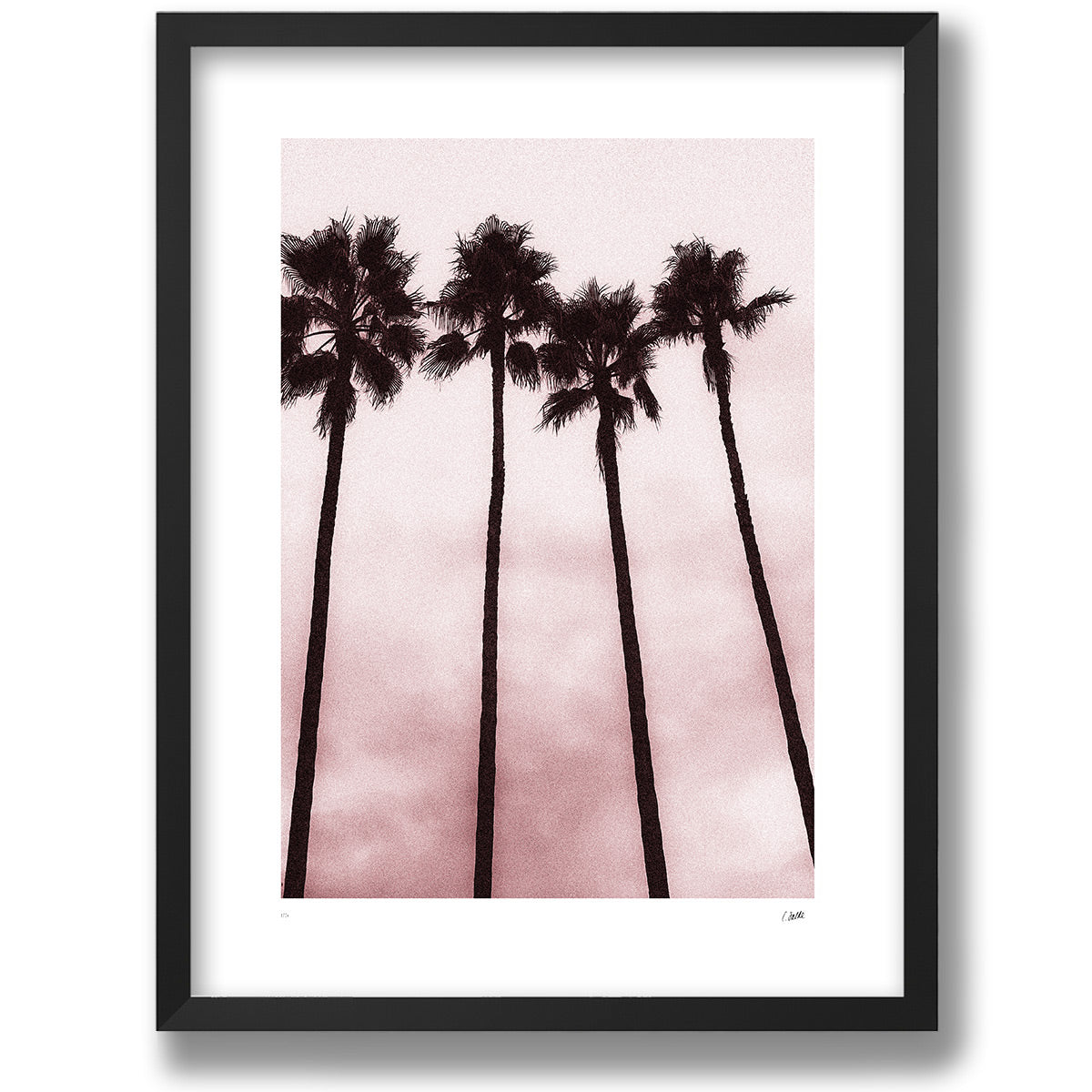 Palmiers Noirs, konsttryck med palmer i mattsvart ram