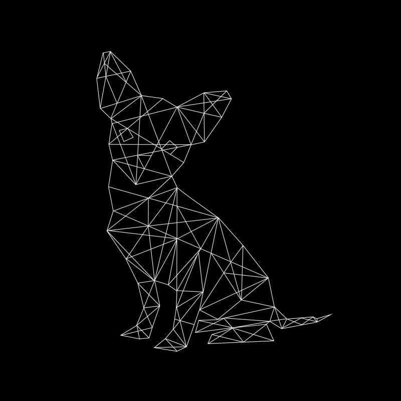 Chihuahua - svart - Studio Caro-lines