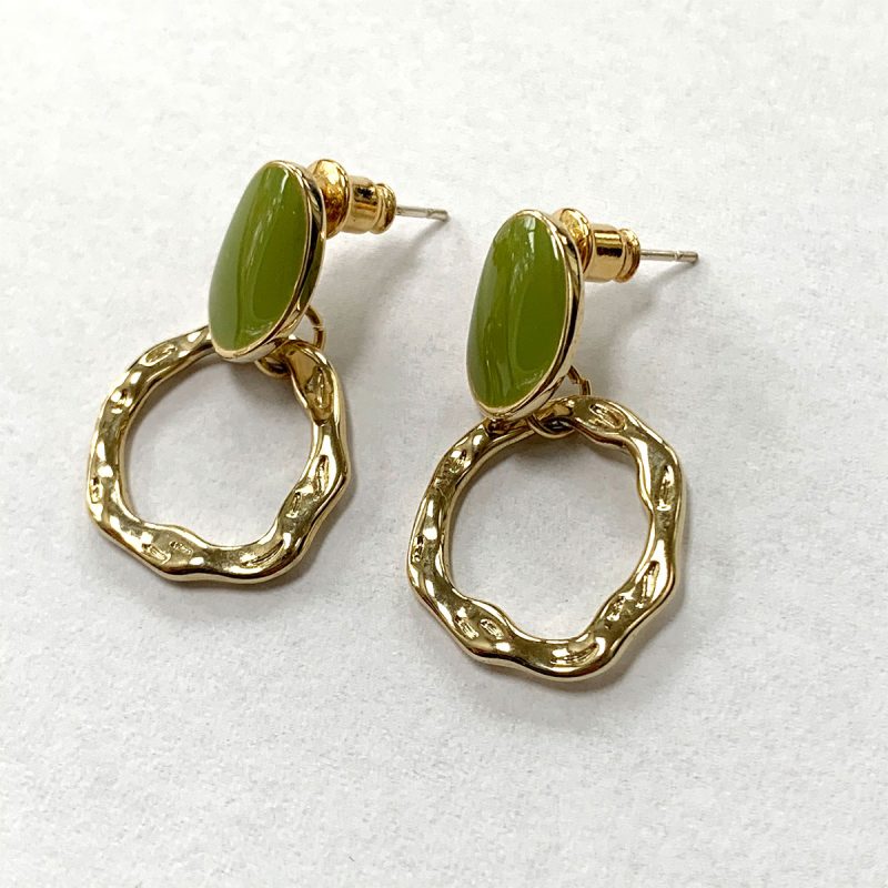 Earrings green gold