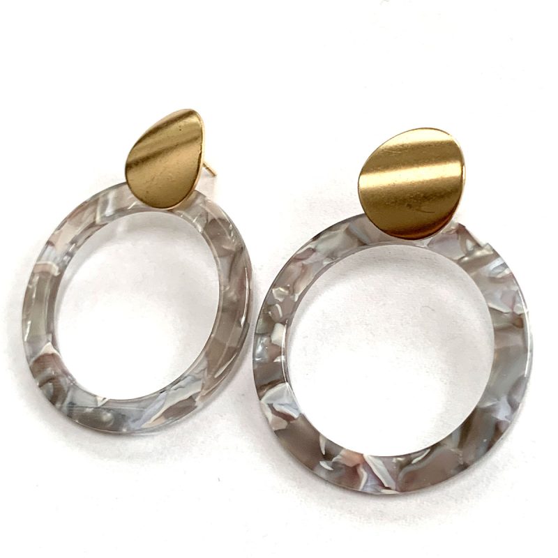 Earrings grey rings