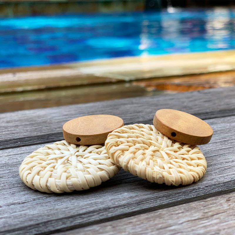 Lifestyle vacation pool earrings rattan