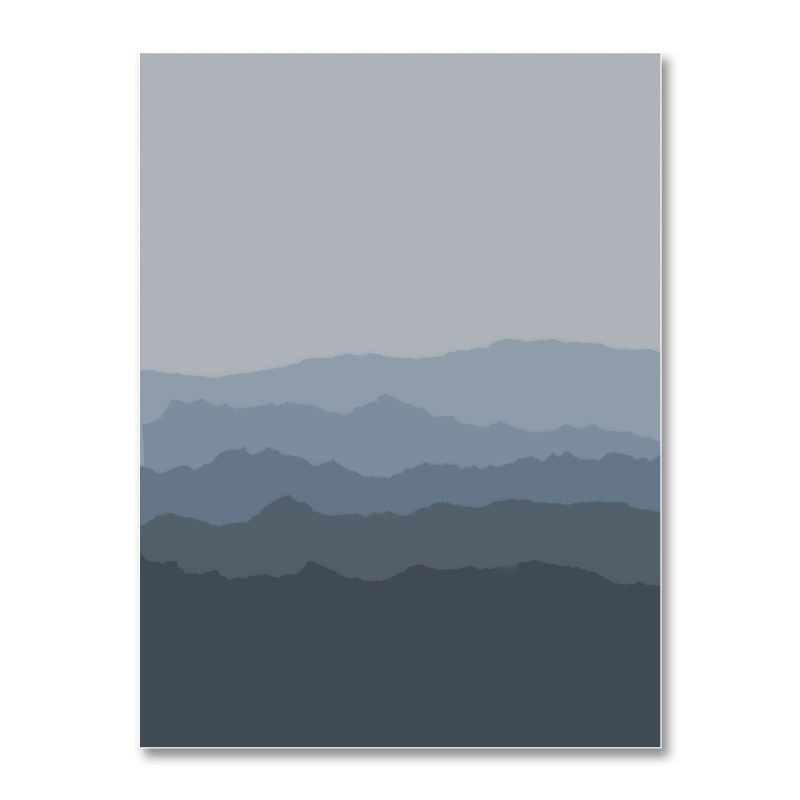 Paper landscape in blue